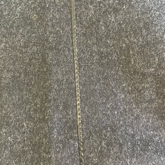 Luisa Beccaria grey wool flannel fluted skirt, black patent stripe,hidden zip 10 - Picture 3 of 4